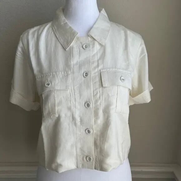 L*Space Sydney Linen Top/Jacket in Cream, Size Small - Picture 9 of 13